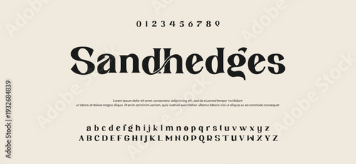 Elegant ligature alphabet letters font logo. Typography luxury classic lettering serif fonts decorative wedding vintage retro logos, design for fashion,beauty shop and brand . vector illustration