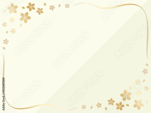 高級感のある桜の背景　アイボリー＆ゴールド