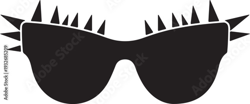Spiky sunglasses with black lenses and white outline