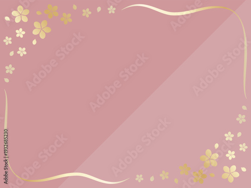 高級感のある桜の背景　ダスティピンク＆ゴールド