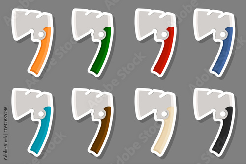 big kit steel axes with wooden handle