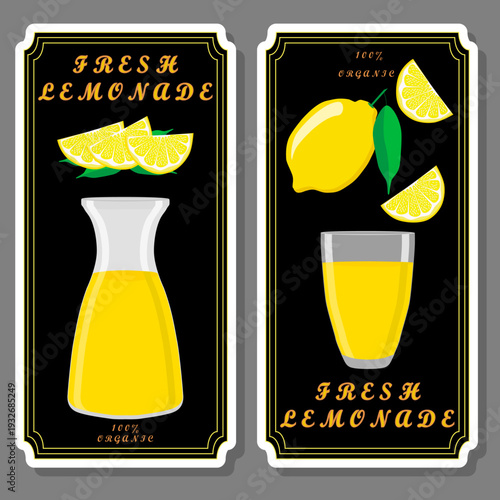 Tasty lemon lemonade in glass pitcher