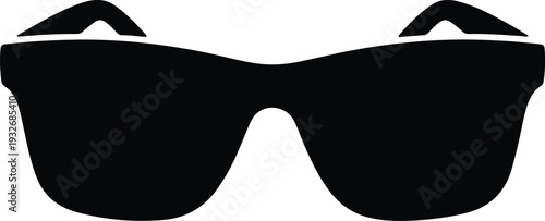 Sunglasses with dark lenses and curved temples