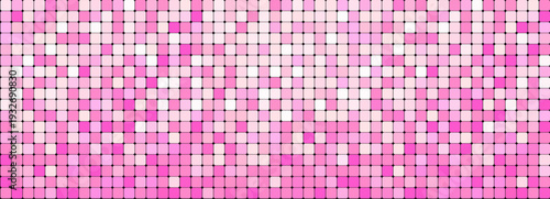 Disco pink sequin gold rose sparkle mosaic background. Retro glam disco ball shine and glitter texture bg. Shining halftone wallpaper, pop up sparkling glitter backdrop