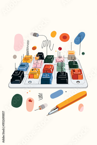 Exploded View of Custom Keyboard Switch Parts