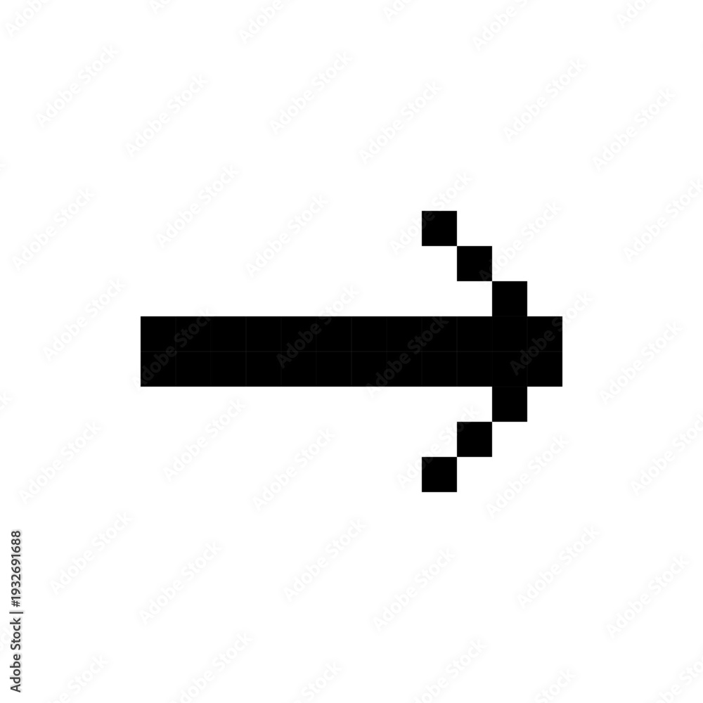 Fototapeta premium Right Pixel Arrow Icon