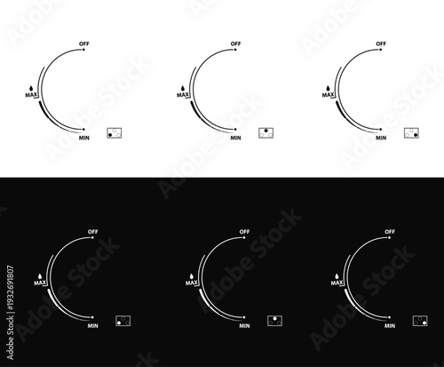 Kitchen Gas Burner Dial Button Vector Illustration