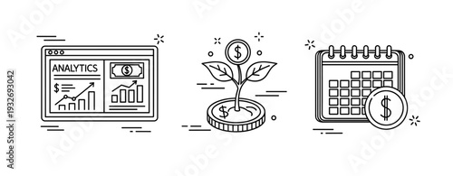 Business growth and financial planning with analytics and investment strategies