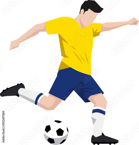 Create a realistic football player vector art with white background.