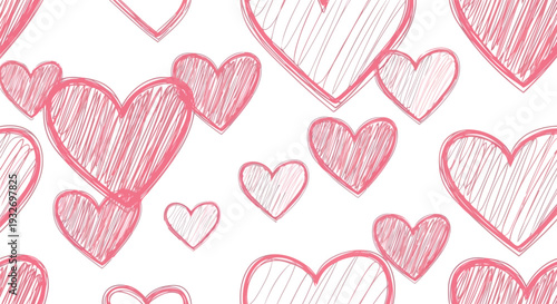 Hot magenta messy scribble sketch romantic repeating backdrop