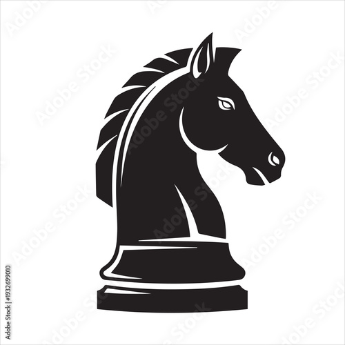 Chess horse vector illustration Black and White Vector Illustration