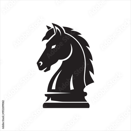 Chess horse vector illustration Black and White Vector Illustration