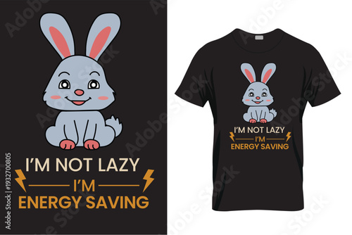 Vector illustration of a rabbit with a t-shirt design.