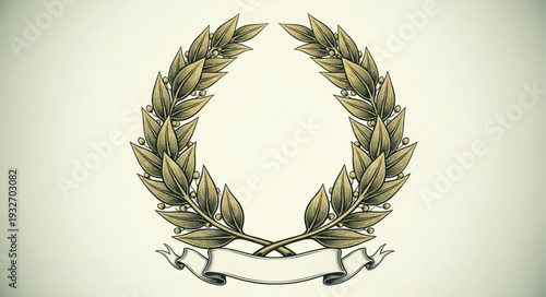 Elegant laurel wreath symbol of victory and achievement on display.