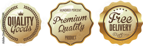 Three gold seals with quality and delivery guarantees