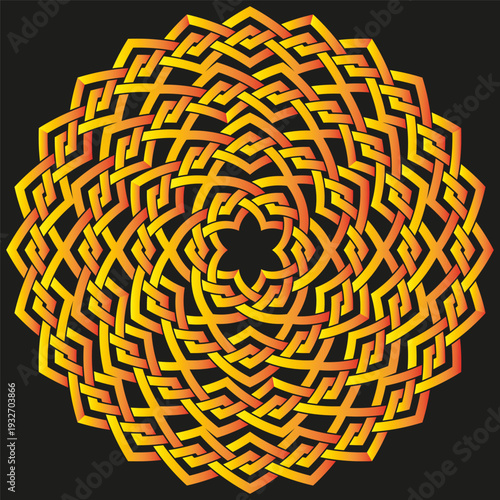 Magnificent golden mandalas. Spectacular intricate patterns. Extraordinary knot Vector. Sophisticated celtic art.