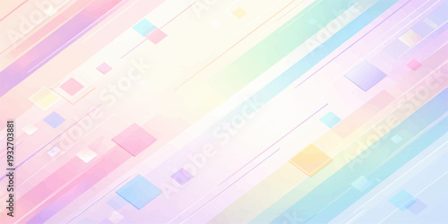 Abstract colorful background with bright rainbow lines and geometric shapes