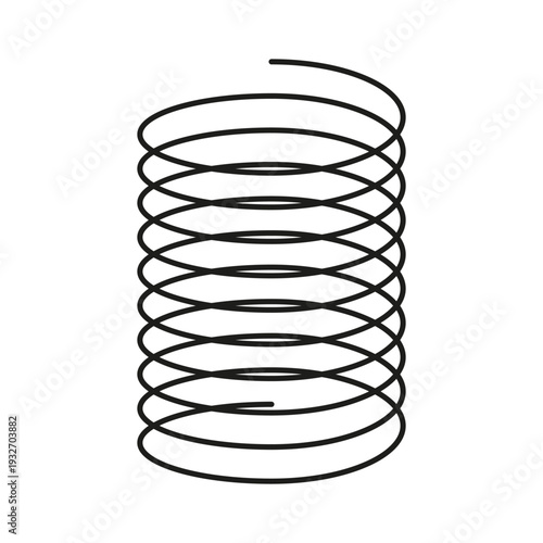 Extraordinary spiral Vector. Sophisticated column components. Monochromatic wireframe element. Impactful metallic graphics