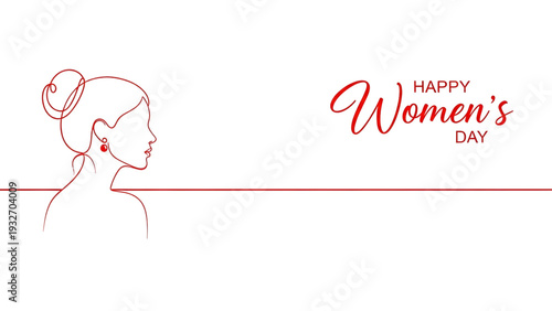 Elegant woman celebrating Women's Day with stylish hair and earrings