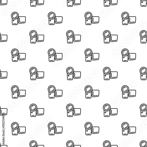 Camcorder video camera icons forming a repeating pattern, representing media and technology