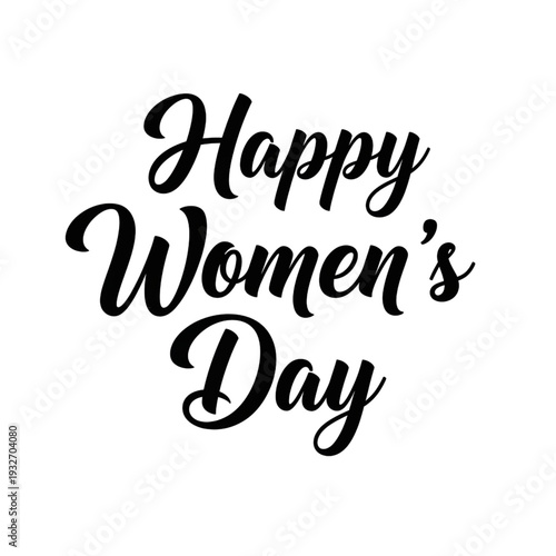 Elegant Happy Women's Day typography for International Women's Day