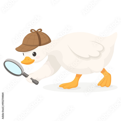 Wallpaper Mural Goose Detective Following Trail With Magnifying Glass Isolated On Transparent Background Torontodigital.ca