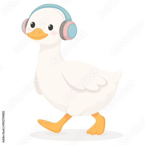 Wallpaper Mural Goose Listening Music With Headphones Isolated On Transparent Background Trendy Farm Bird Torontodigital.ca