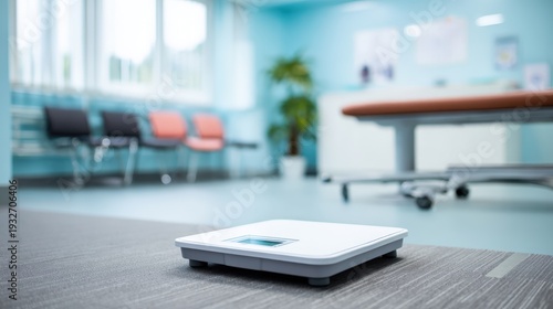 Medical Scale Floor Examination Table Doctor Office Interior Photography