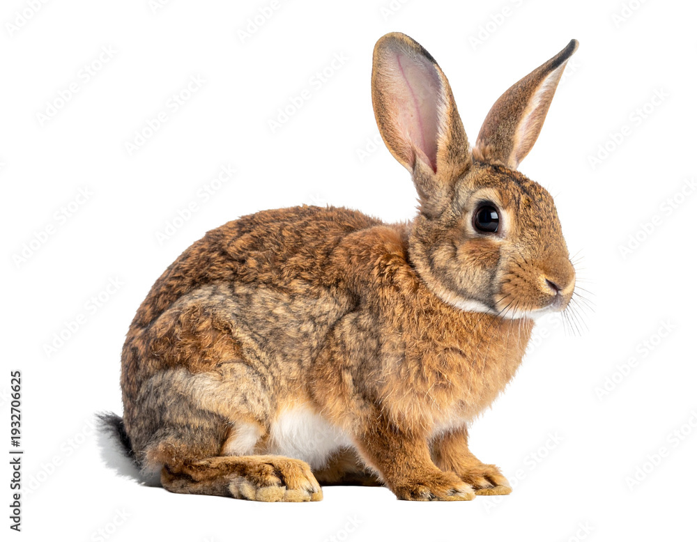 Fototapeta premium Adorable brown rabbit with soft fur and long ears