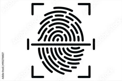 Fingerprint on biometric scanner symbolizing personal verification, digital security and access control systems