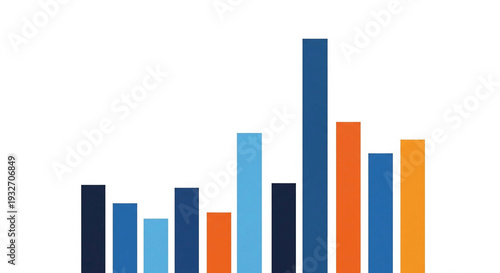 Flat solid color vertical bars business chart background