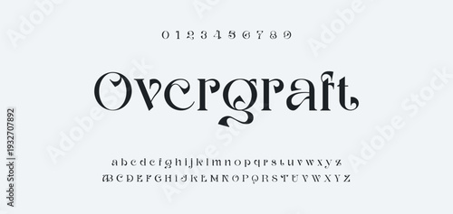 Elegant Font Uppercase Lowercase and Number. Classic Lettering Minimal Fashion Designs. Typography modern serif fonts regular decorative vintage concept. vector illustration