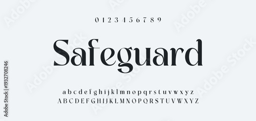 Elegant Font Uppercase Lowercase and Number. Classic Lettering Minimal Fashion Designs. Typography modern serif fonts regular decorative vintage concept. vector illustration