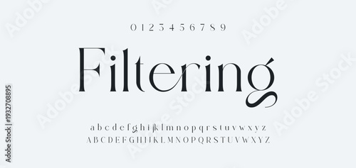 Elegant Font Uppercase Lowercase and Number. Classic Lettering Minimal Fashion Designs. Typography modern serif fonts regular decorative vintage concept. vector illustration