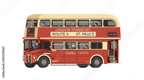 Vintage London Double Decker Bus, Route 11 to St. Paul's