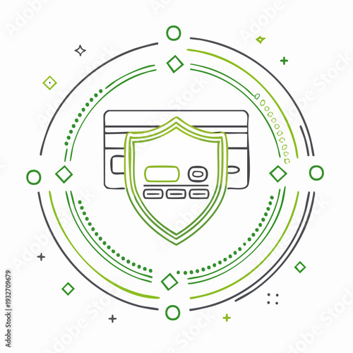 Secure Payment Shield Protection Icon Design.