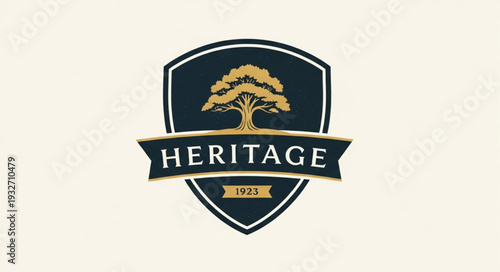 Heritage logo featuring a stylized tree within a shield emblem, representing tradition and legacy.