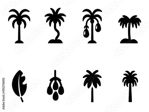 set of vector palms