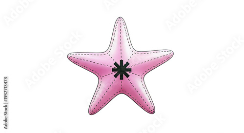 Pink Starfish Toy with Asterisk Symbol