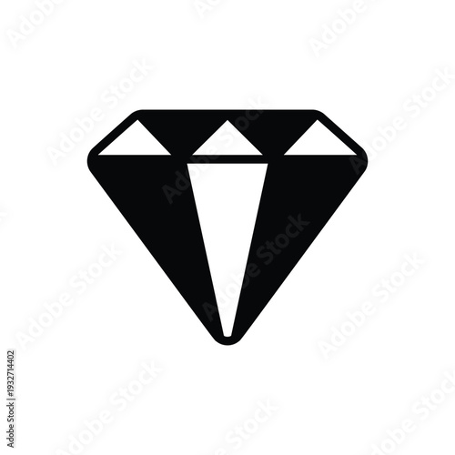 Black diamond icon, symbolizing luxury, value, and precious gemstone