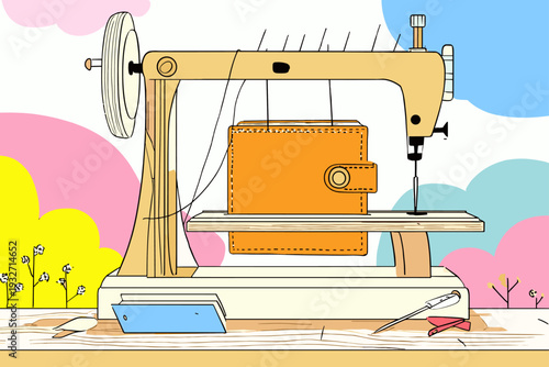 Minimal Leathercraft Stitching Pony with Wallet