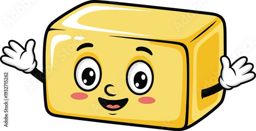Cute cartoon a illustrator vector butter