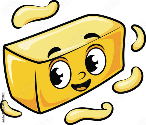 Cute cartoon a illustrator vector butter