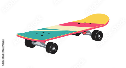 Colorful Skateboard Isolated on White Background