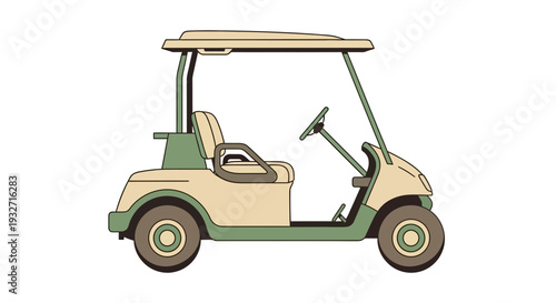Golf Cart Vehicle Illustration on White Background