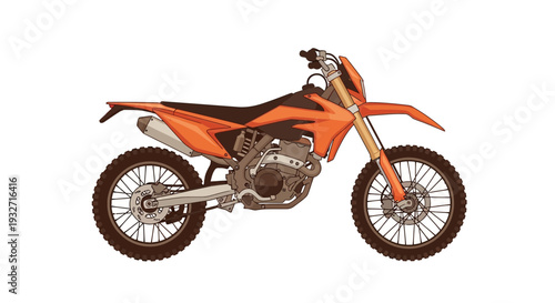 Orange Dirt Bike Motorcycle