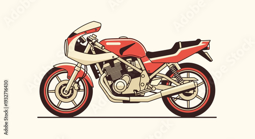 Red sport motorcycle illustration