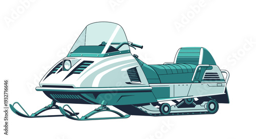 Retro snowmobile illustration