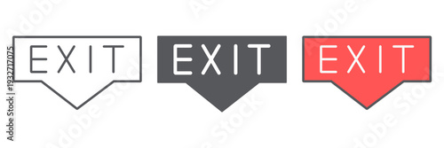 Exit line icon, emergency and doorway, evacuation sign, vector graphics, a linear pattern on a white background.