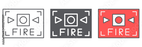 Fire alarm line icon, safety and equipment, fire alert sign, vector graphics, a linear pattern on a white background.